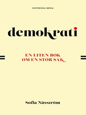 cover image of Demokrati. En liten bok om en stor sak